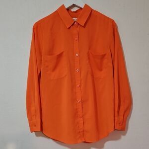 Coldwater Creek Vibrant Orange Casual Shirt